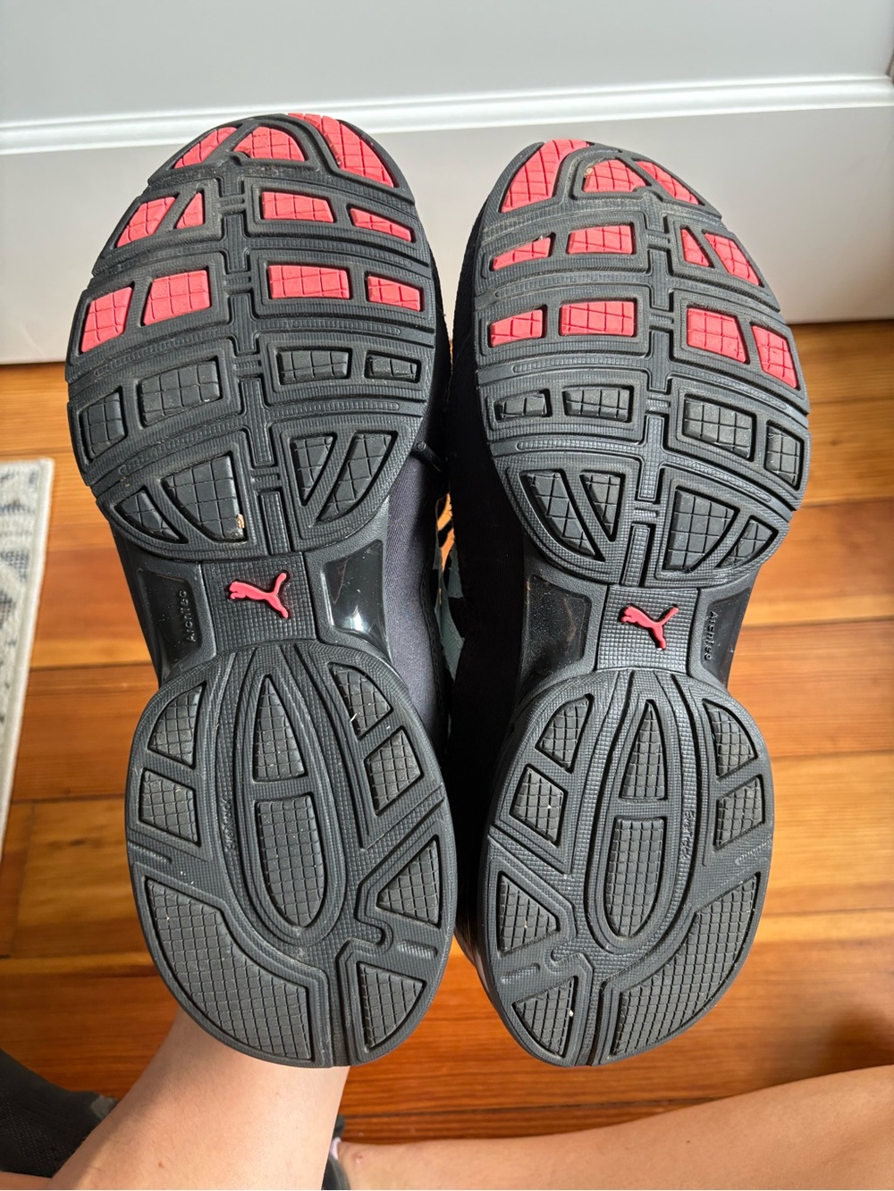 Puma Black Sneakers with Neon Pink Interior and Light Blue Accent - Picture 5 of 5